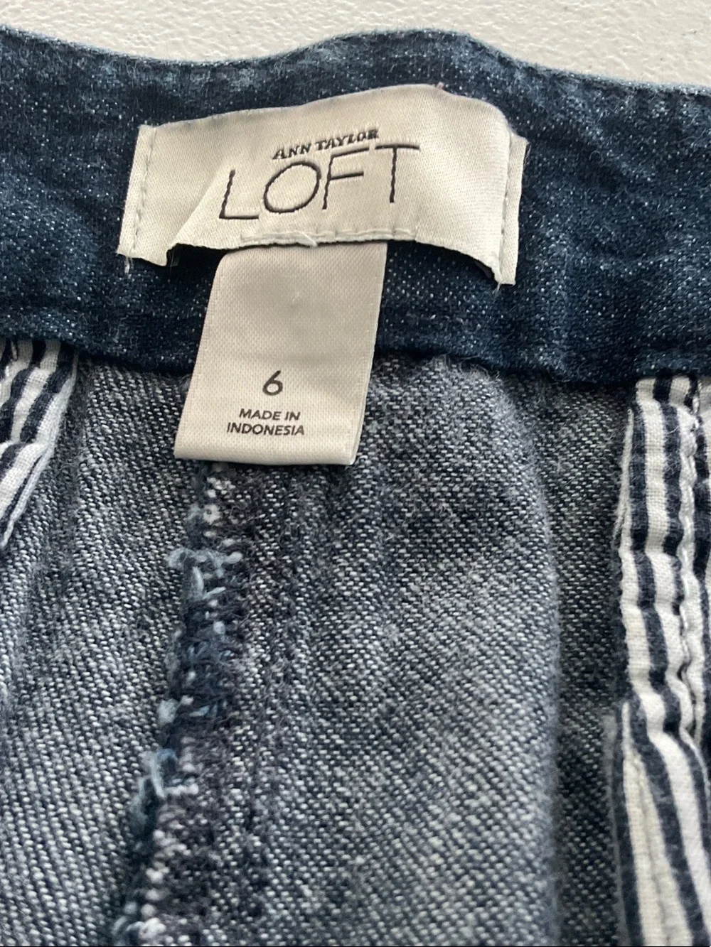 LOFT Dark Indigo Denim Shortie Shorts